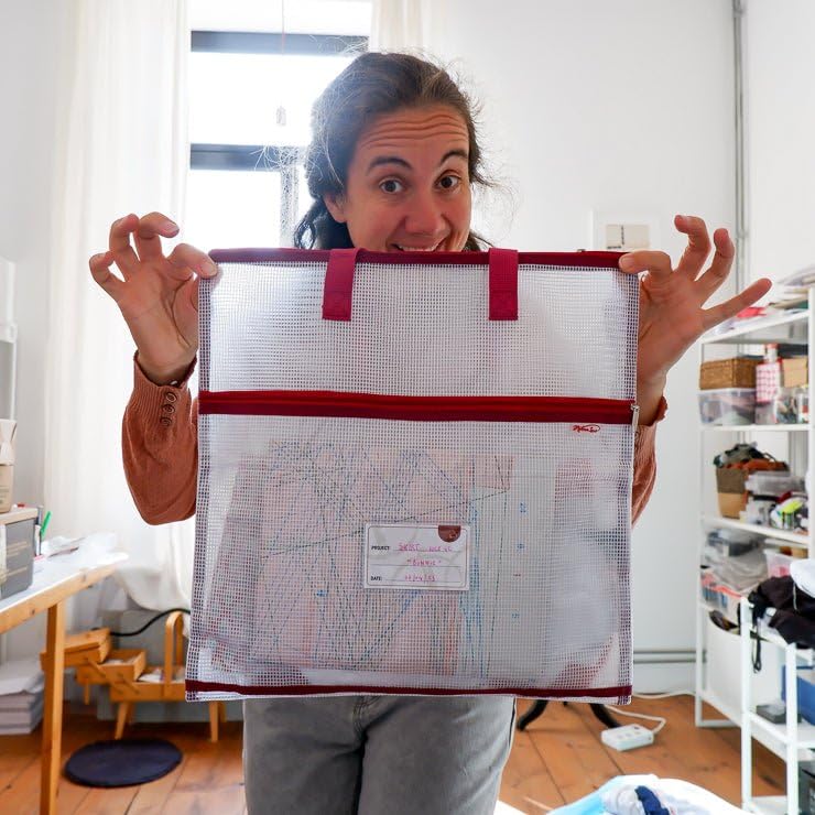 Madam Sew Project Bag - Craft Bag Organizer Tote with Handles, Two Pockets, See-Through Mesh, and Card Slot â€“ Perfect for Quilting, Knitting, Stitching and Embroidery Projects Storage - 16â€x16â€ - Image 5