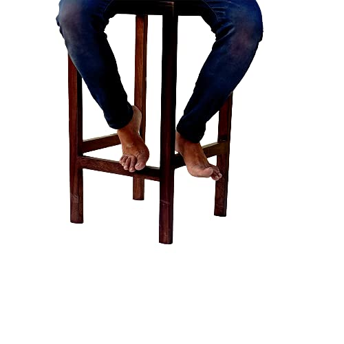 Vm decor Sheesham Wood Bar Chair Wooden RestaurantBarKitchenCafCounter Backless Seat Stool Bar and Kitchen Solid Stool - Image 3