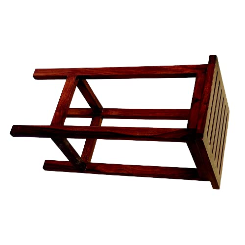 Vm decor Sheesham Wood Bar Chair Wooden RestaurantBarKitchenCafCounter Backless Seat Stool Bar and Kitchen Solid Stool - Image 2