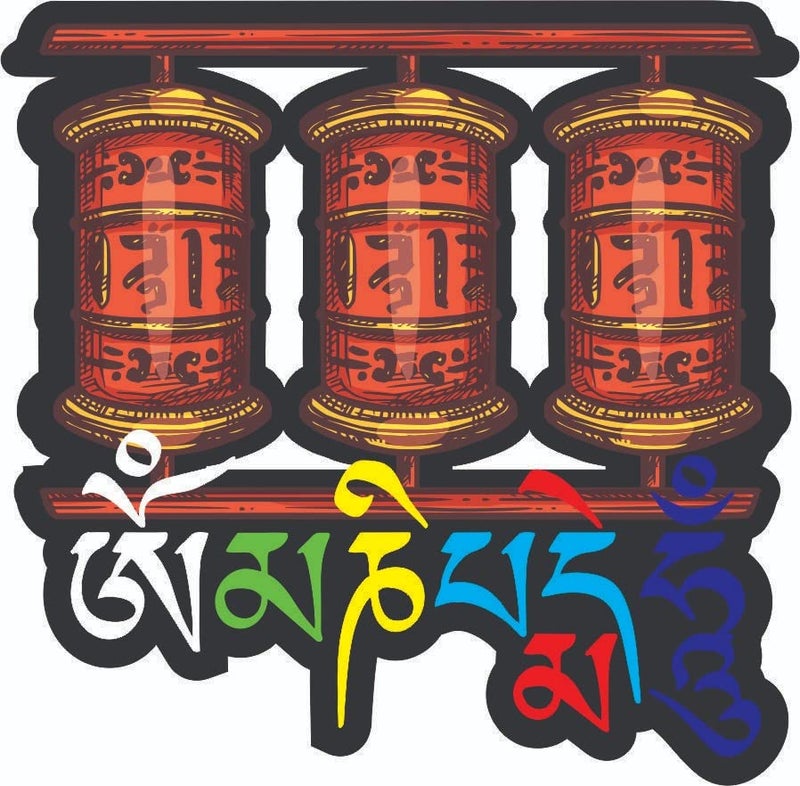 Skywalk Leh Ladakh Souvenir Wooden Prayer Wheel Fridge Magnet (Multi Colour) - Image 4