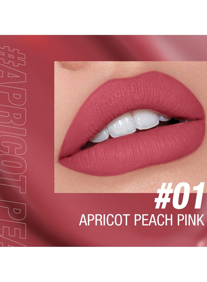 O.TWO.O Matte Waterproof Liquid Lipstick 01 Apricot Peach Pink - 5g - Image 2