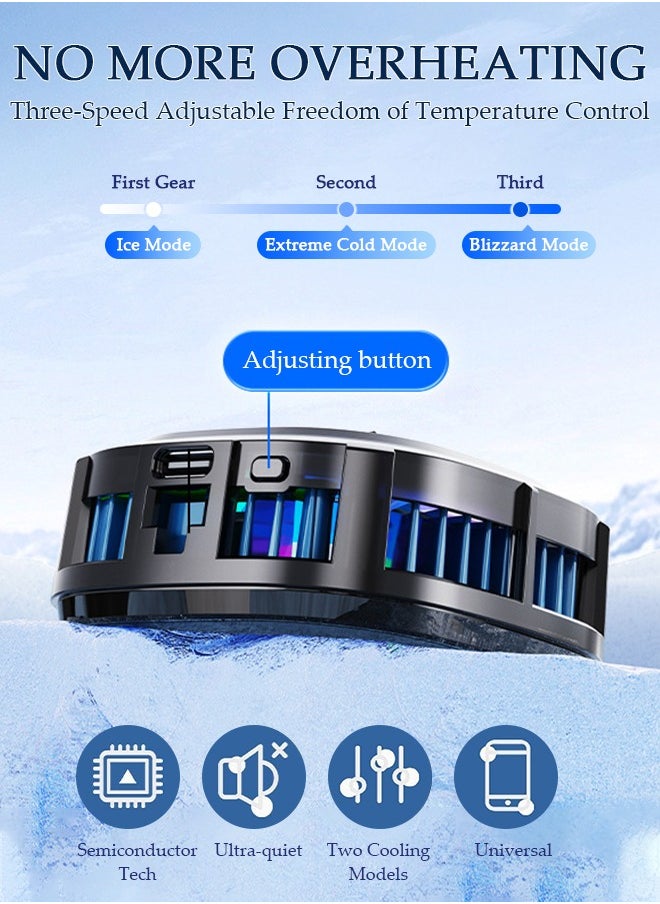 DUNISO Phone Cooler for Live Streaming and Gaming Fast Phone Cooling Fan, Semi-Conductor Cooling Chip Mobile Phone Radiator, Magnetic Mobile Phone Radiator Fit All Types of iPhone Android Smartphones  - Image 5
