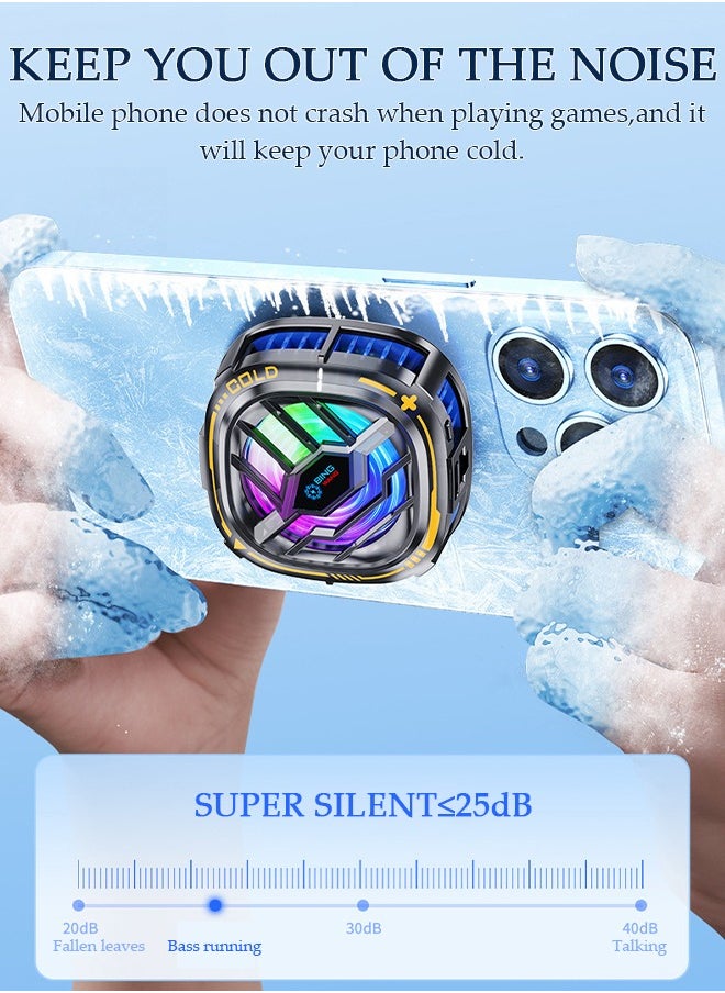 DUNISO Phone Cooler for Live Streaming and Gaming Fast Phone Cooling Fan, Semi-Conductor Cooling Chip Mobile Phone Radiator, Magnetic Mobile Phone Radiator Fit All Types of iPhone Android Smartphones  - Image 3