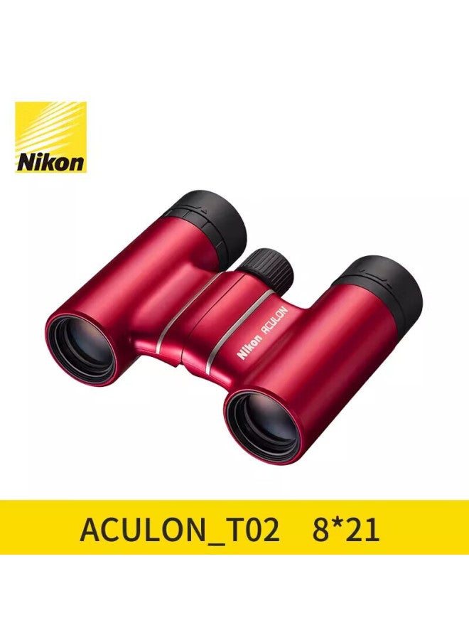 Nikon T02 Lightweight Portable Outdoor Travel Concert Binoculars Red 8x21 - Image 1