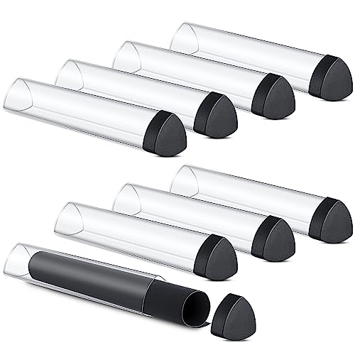 Hsei 8 Pcs Gaming Prism Playmat Tube 15 Inch Play Mat Poster Holder Tube Easy in and Out Playmat Case for Card Storage Toy Card Play Mat, Won't Roll Off Surfaces(Black, Clear) - Image 1