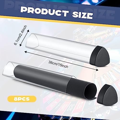 Hsei 8 Pcs Gaming Prism Playmat Tube 15 Inch Play Mat Poster Holder Tube Easy in and Out Playmat Case for Card Storage Toy Card Play Mat, Won't Roll Off Surfaces(Black, Clear) - Image 2