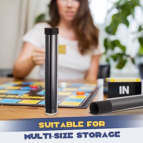 Hsei 8 Pcs Gaming Prism Playmat Tube 15 Inch Play Mat Poster Holder Tube Easy in and Out Playmat Case for Card Storage Toy Card Play Mat, Won't Roll Off Surfaces(Black, Clear) - Image 5