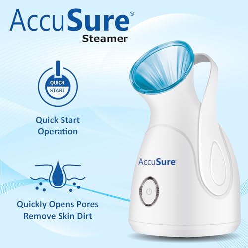 AccuSure Nano Ionic Facial Steamer For Home Facial Deep Cleaning,Steam Breath Machine For Adults/Kids, Best For Men/Women Beauty Spa At Home, Blue - Image 2