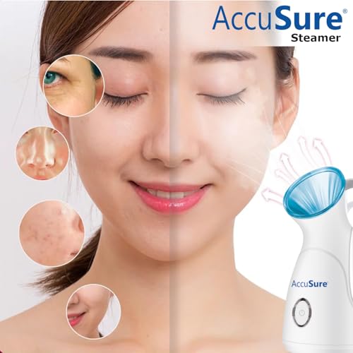 AccuSure Nano Ionic Facial Steamer For Home Facial Deep Cleaning,Steam Breath Machine For Adults/Kids, Best For Men/Women Beauty Spa At Home, Blue - Image 4