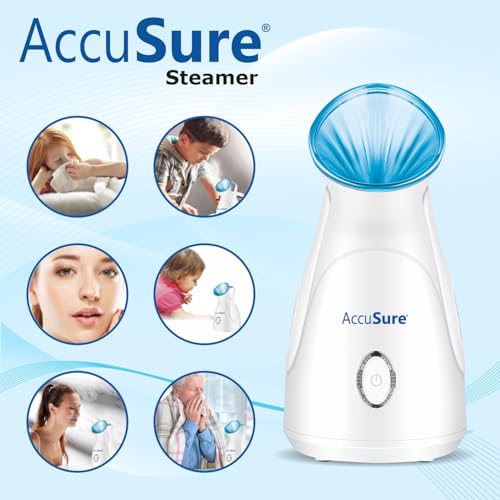 AccuSure Nano Ionic Facial Steamer For Home Facial Deep Cleaning,Steam Breath Machine For Adults/Kids, Best For Men/Women Beauty Spa At Home, Blue - Image 5