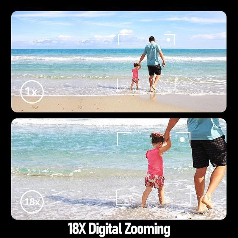 Fockety 5K Digital Camera Autofocus 75MP Vlog Camera With 18X Zoom 3 Inch Flip Screen Anti Shake White - Image 3