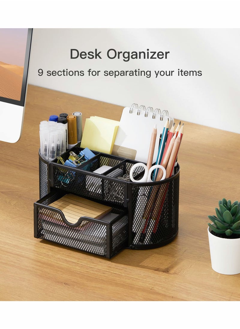 Excefore Mesh Desk Organizer Multifunctional Desktop Organizer Office Supplies Holder  - Image 3