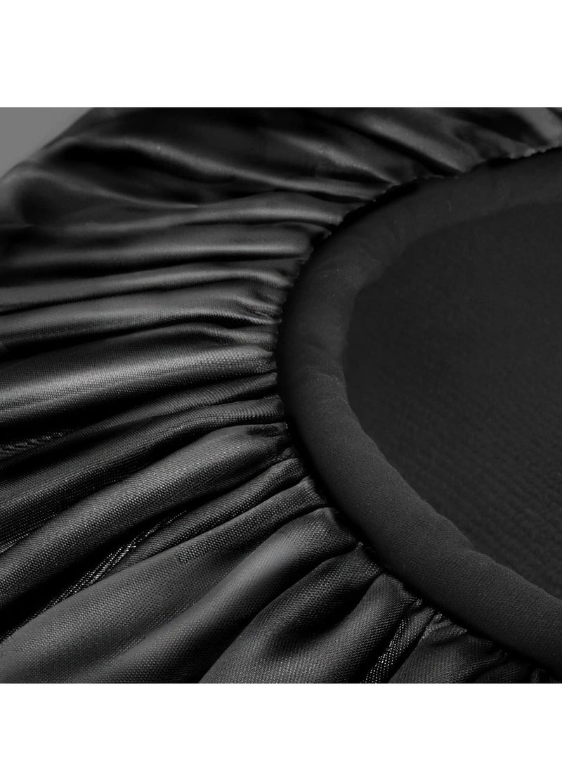 إسكدنيا قبعة استحمام، قبعة استحمام ثلاثية الطبقات كبيرة جدًا مع خاصية تجفيف الشعر، قبعة استحمام طويلة مقاومة للماء للشعر الطويل (أسود) - Image 4