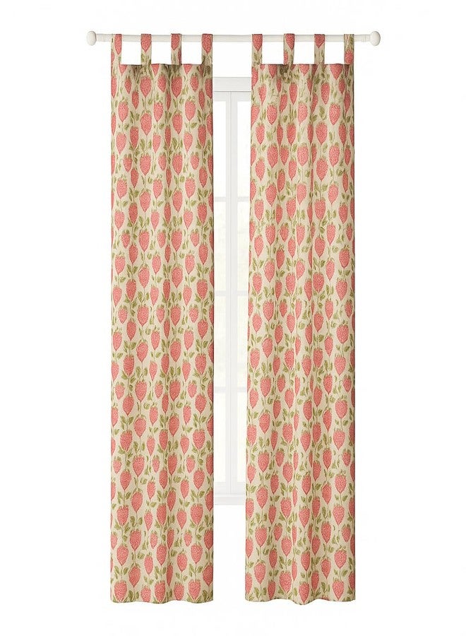 Urban Lifestyle Sheer Curtain Panel, 38" x 84", Strawberry Print, Light Filtering Window Treatment with Tab Top, Cute Fruit Design Drapery for Girls Room, Kitchen, Living Room - Image 1