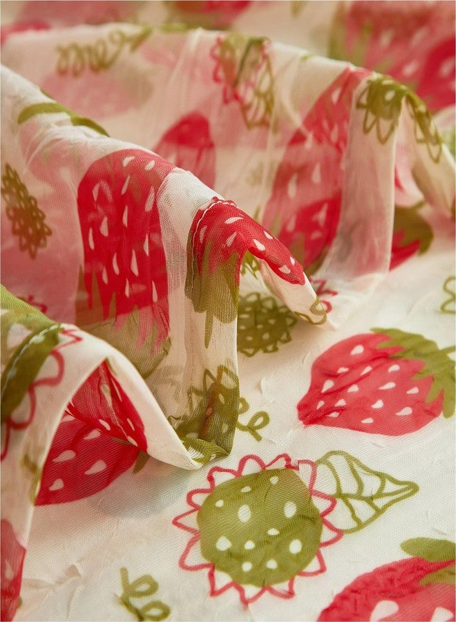 Urban Lifestyle Sheer Curtain Panel, 38" x 84", Strawberry Print, Light Filtering Window Treatment with Tab Top, Cute Fruit Design Drapery for Girls Room, Kitchen, Living Room - Image 4