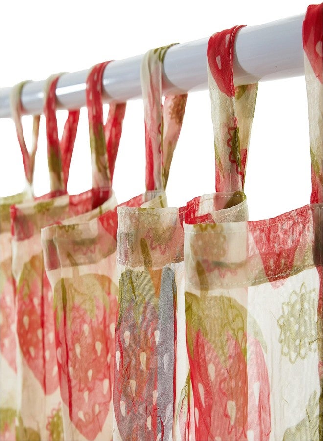 Urban Lifestyle Sheer Curtain Panel, 38" x 84", Strawberry Print, Light Filtering Window Treatment with Tab Top, Cute Fruit Design Drapery for Girls Room, Kitchen, Living Room - Image 3