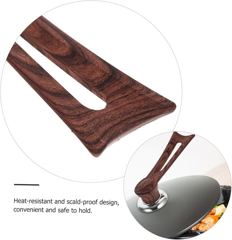 مقبض غطاء وعاء مقاوم للحرارة ذو نسيج خشبي، سهل التركيب، يناسب أغطية أواني الطهي. - Image 5