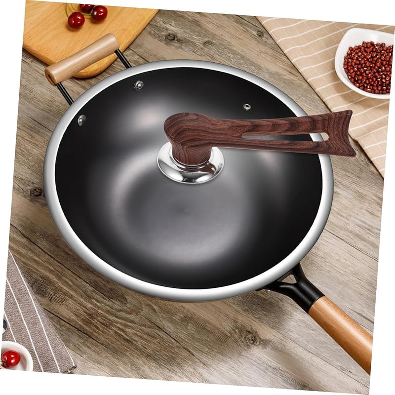 مقبض غطاء وعاء مقاوم للحرارة ذو نسيج خشبي، سهل التركيب، يناسب أغطية أواني الطهي. - Image 3