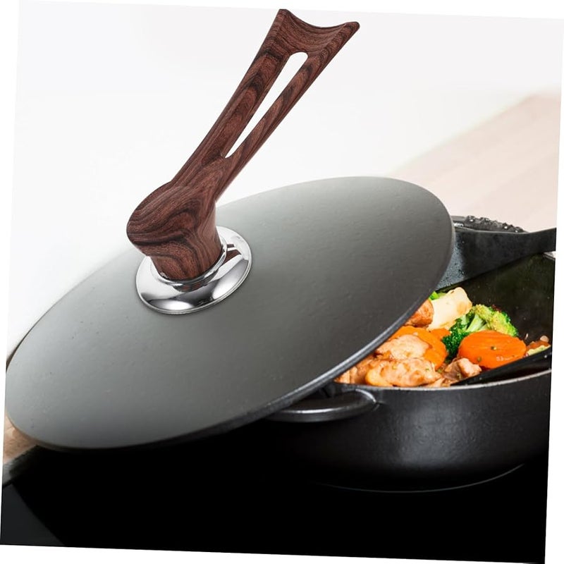 مقبض غطاء وعاء مقاوم للحرارة ذو نسيج خشبي، سهل التركيب، يناسب أغطية أواني الطهي. - Image 4