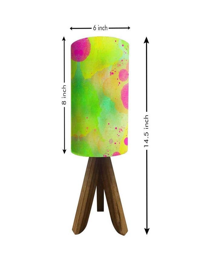 نتكيس مصباح طاولة خشبي صغير من نوتكيس لغرفة النوم - صنع في الهند من خشب الساج - مصباح ليلي صغير ثلاثي القوائم مقاس 14 بوصة بجانب السرير (يشمل المصباح) - لون أخضر مائي - Image 4