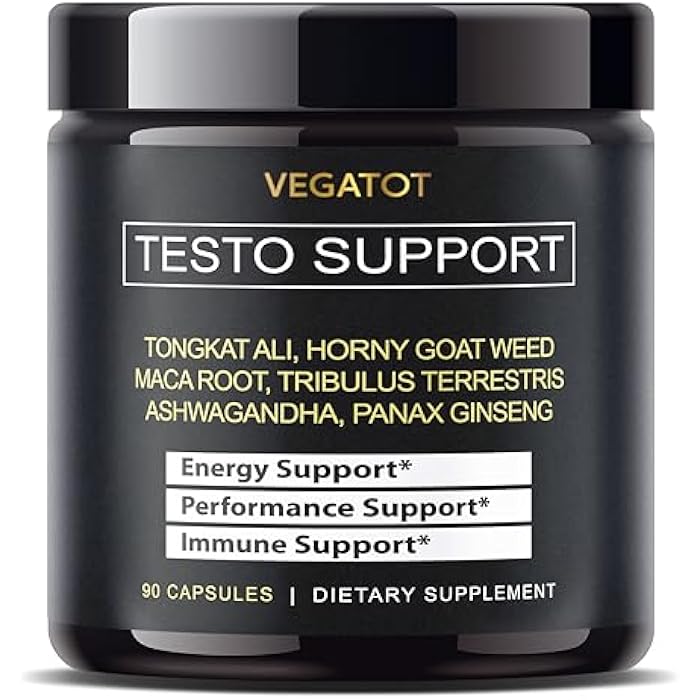 VEGATOT 𝟴 𝗜𝗡 𝟭 Testo Support - Boost Performance with Tongkat Ali, Panax Ginseng, Maca Root, Ashwagandha, Tribulus - Energy, Stamina, Circulation Support - Image 1