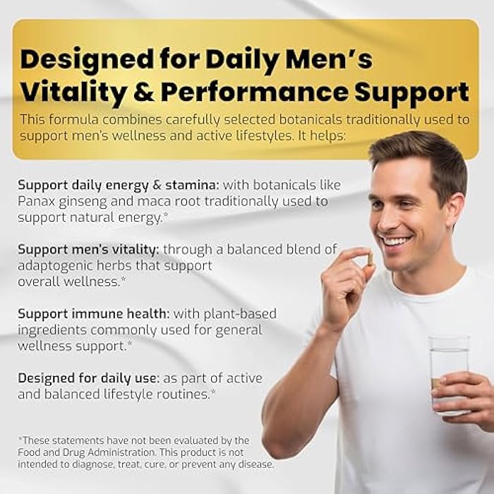 VEGATOT 𝟴 𝗜𝗡 𝟭 Testo Support - Boost Performance with Tongkat Ali, Panax Ginseng, Maca Root, Ashwagandha, Tribulus - Energy, Stamina, Circulation Support - Image 5