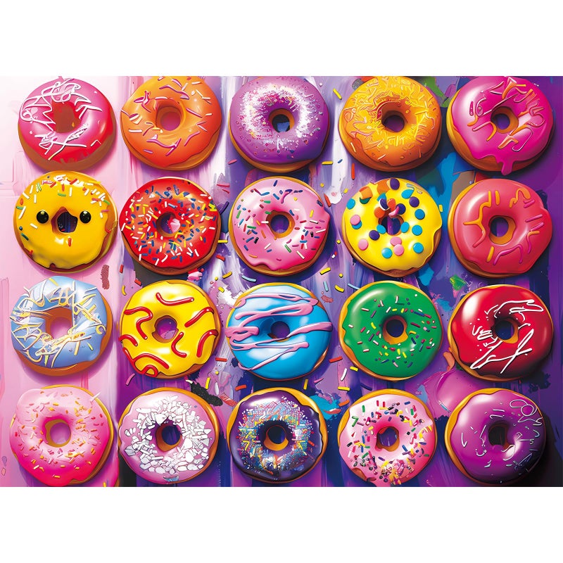Nitktaia 500 Pieces Puzzles for AdultsColorful Donuts Puzzle for Adults ElderlyRecycled Paper Jigsaw Puzzle 500 PiecesGlossy Sturdy Pieces Challenging Family Game Great Gift Idea 205x15in - Image 3