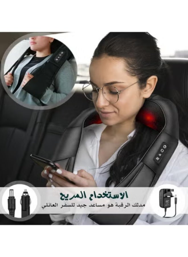 أيه بي جي كمادة كهربائيه  مساج مدلك الرقبة بالحرارة، مدلك شياتسو للرقبة والظهر والكتف والقدم والساق، عجن الأنسجة العميقة ثلاثي الأبعاد يساعد على استرخاء العضلات في المنزل والسيارة، هدايا مريحة للنساء والرجال - Image 3