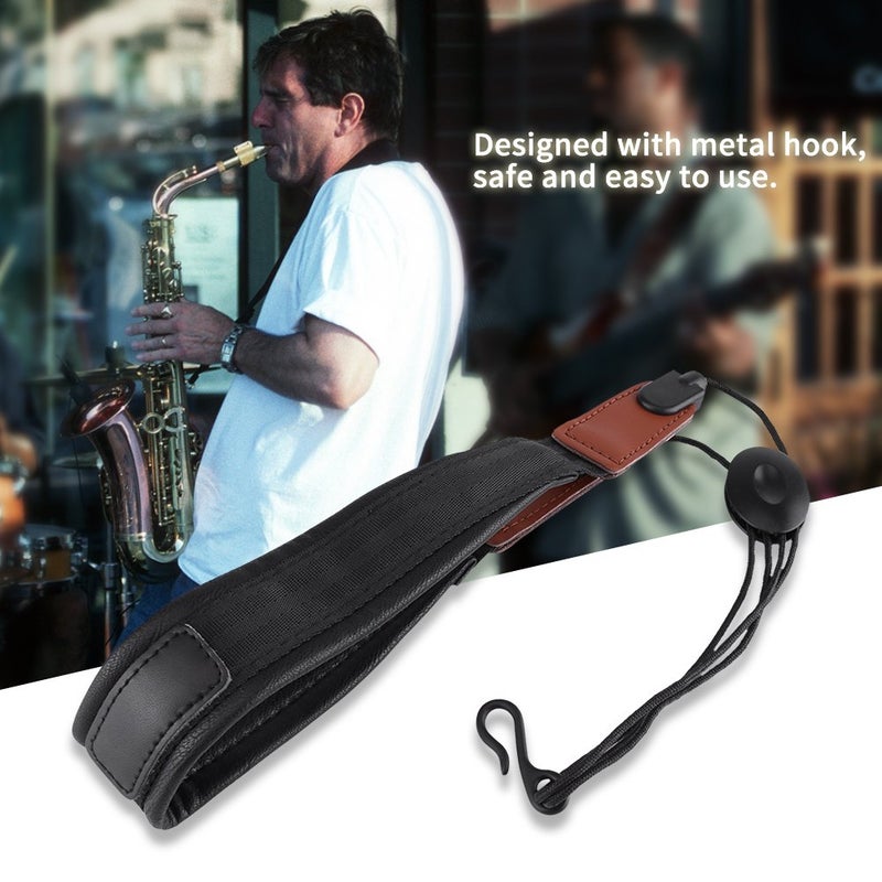 Hztyyier Universal Saxophone Strap, Adjustable Height Leather Saxophone Neck Strap for Reduces Neck Pain Sax for Clarinet Horn Music Instrument - Image 4