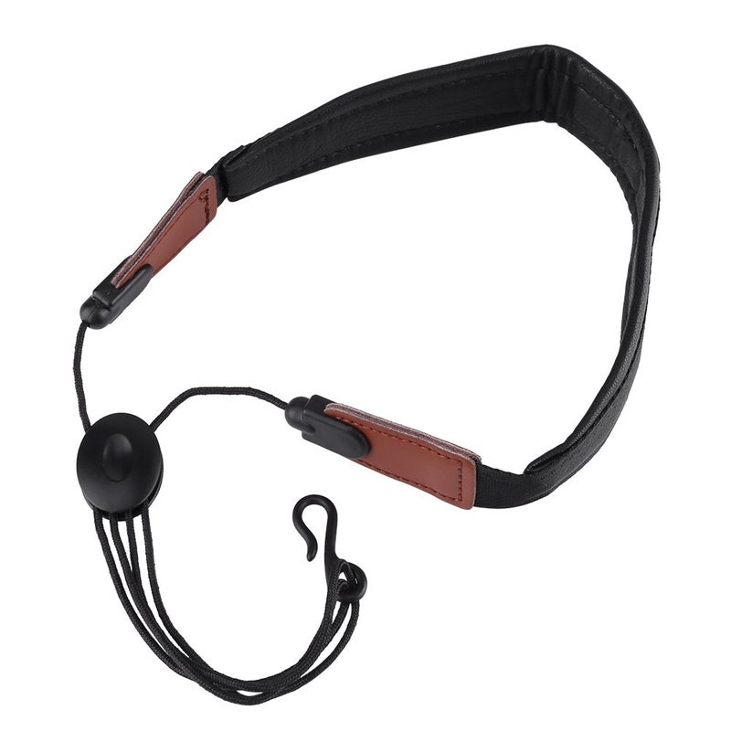 Hztyyier Universal Saxophone Strap, Adjustable Height Leather Saxophone Neck Strap for Reduces Neck Pain Sax for Clarinet Horn Music Instrument - Image 1