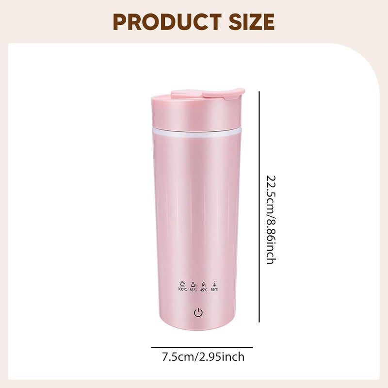 Portable Kettle Boiler Electric Water Boiler Insulated Drinking Cup Stainless Steel Heater with Rapid Boiling And Temperature Control Suitable for Sch, Pink - Image 2