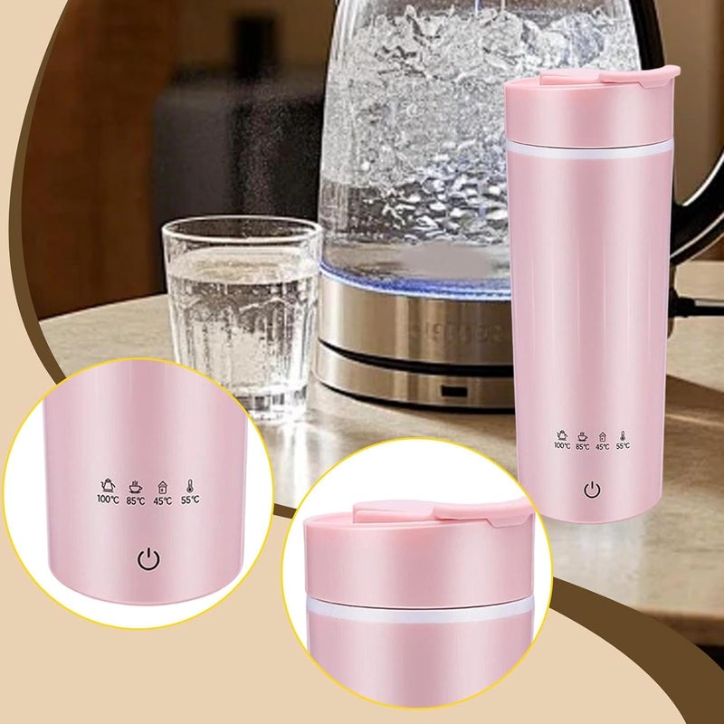 Portable Kettle Boiler Electric Water Boiler Insulated Drinking Cup Stainless Steel Heater with Rapid Boiling And Temperature Control Suitable for Sch, Pink - Image 4