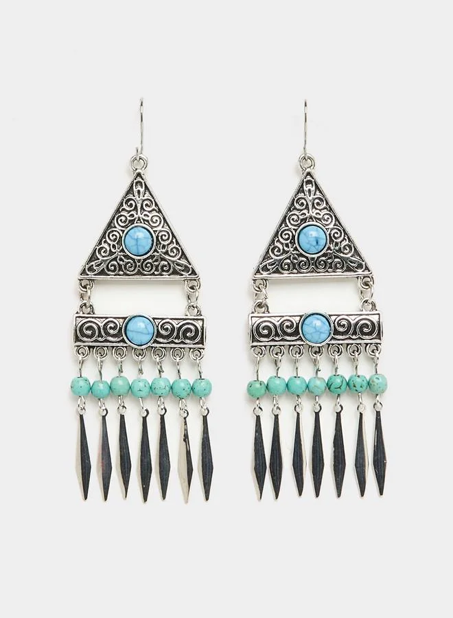 ستايلي Ethnic Drop Geo Earrings