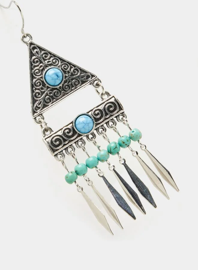 ستايلي Ethnic Drop Geo Earrings