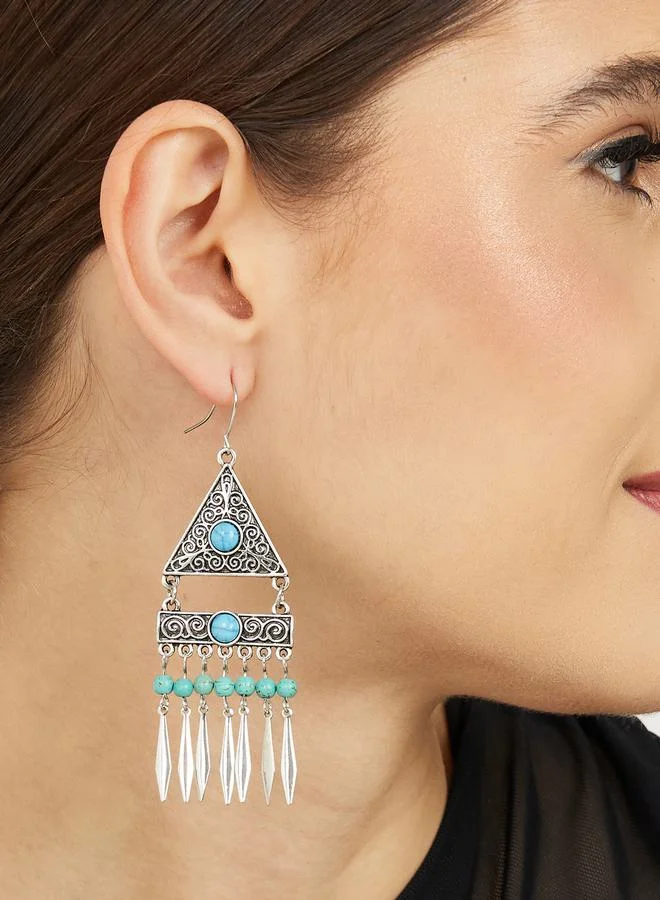 ستايلي Ethnic Drop Geo Earrings