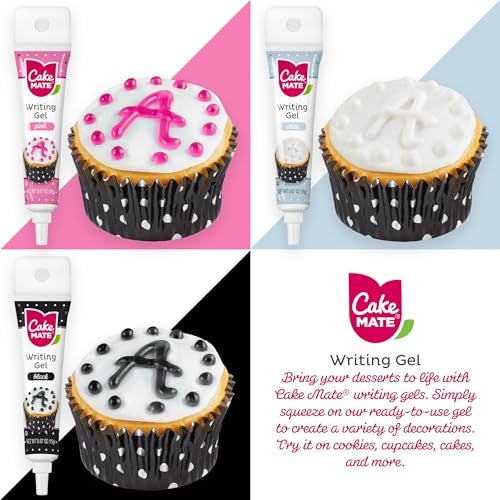Cake Mate جيل كتابة الكعك القابل للأكل من كيك ميت - 9 عبوات لتزيين الكعك والبسكويت - جيل سهل الضغط بألوان زاهية (0.67 أونصة لكل منها) - مثالي للكعك، الكب كيك، البسكويت، والبراونيز - Image 3
