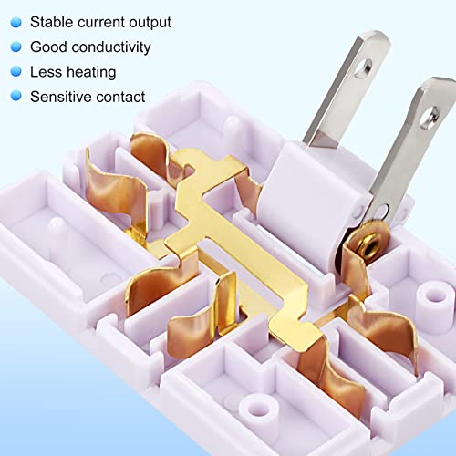 Romeda 3 Pack AC Flat Wall Outlet Extender Flat Plug Adapter Outlet, Fold-Able 3 Way Wall Adapter Mani Plug for Home and Travel (White) - Image 5