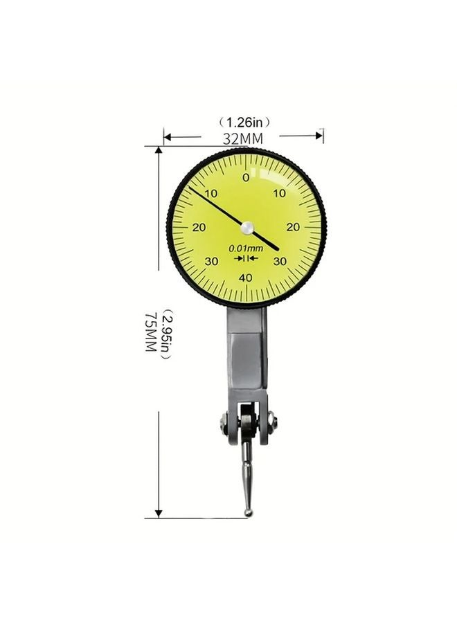 Precision 0 0 8mm Dial Test Indicator with Magnetic Base Durable Steel Plastic Easy Read Yellow Needle - Image 3