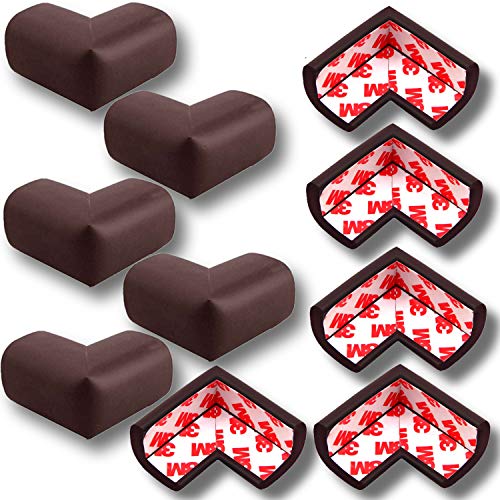 KidDough Baby Proofing Corner Guards, Corner Protector for Sharp Edges, Table Corner Protector for Baby Safety (L Shape Brown) - Image 1