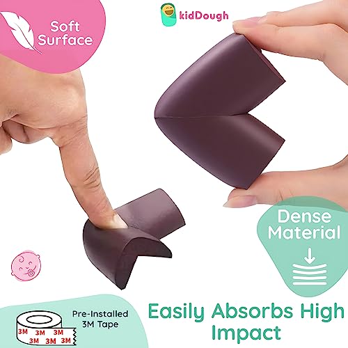 KidDough Baby Proofing Corner Guards, Corner Protector for Sharp Edges, Table Corner Protector for Baby Safety (L Shape Brown) - Image 4