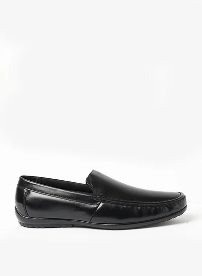 Geoomnii Luke Style Men Leather Loafers Slip Ons Black
