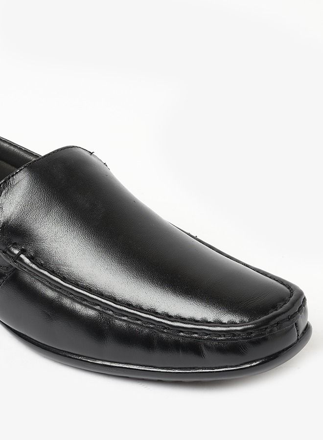 Geoomnii Luke Style Men Leather Loafers Slip Ons Black - Image 4