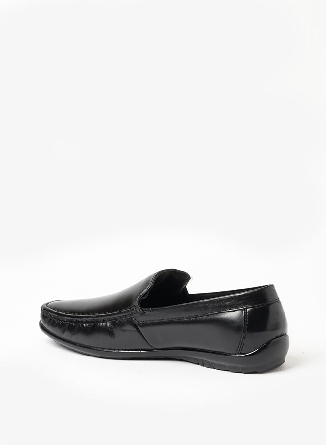 Geoomnii Luke Style Men Leather Loafers Slip Ons Black - Image 3