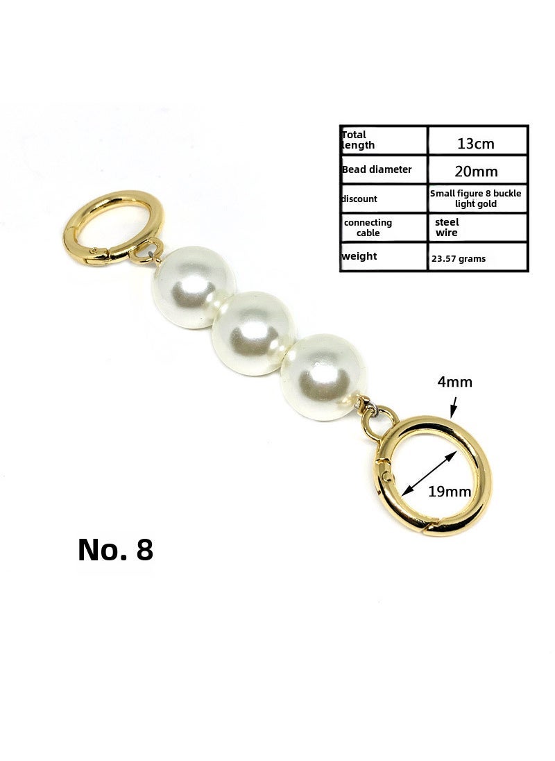 Generic DIY Pearl Chain Strap Extender for Handbags No. 8 light gold small 8 character 20mm Pearl extension chain 