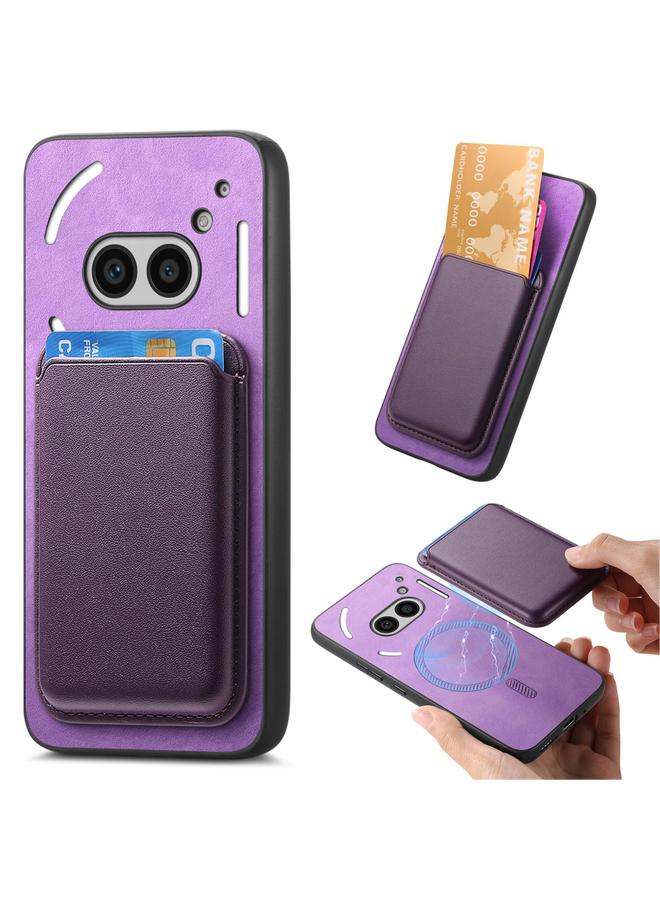 S-TOP Case For Nothing Phone 2a Retro Magsafe Card Bag PU Back Cover Phone Case - Image 1