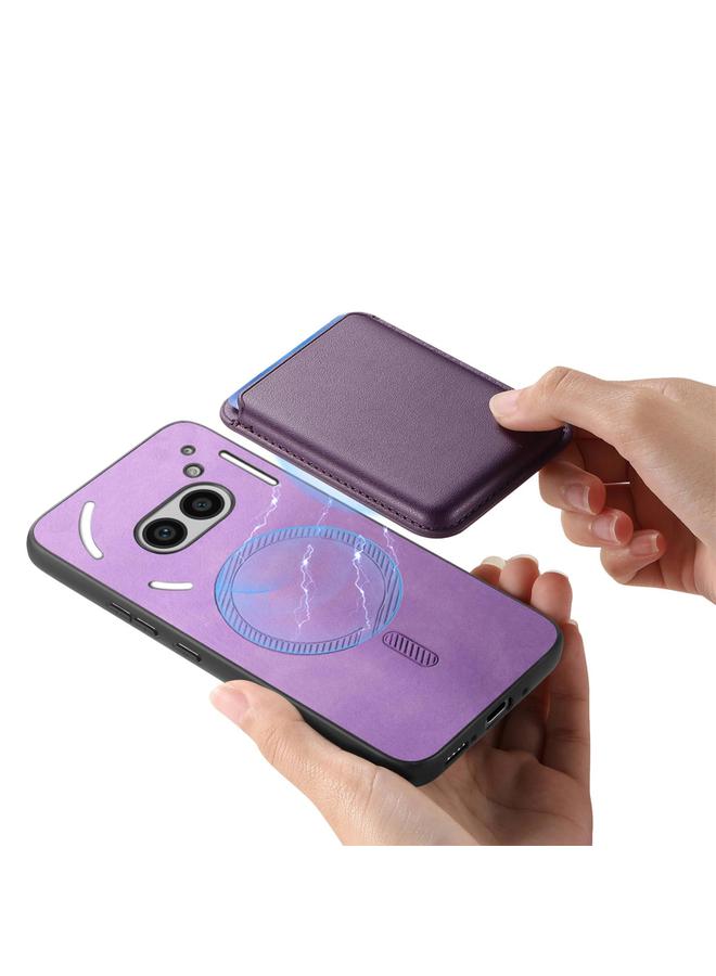S-TOP Case For Nothing Phone 2a Retro Magsafe Card Bag PU Back Cover Phone Case - Image 4