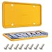 ZAKRA 2 Pack Racing Yellow Silicone License Plate Frame 100 Street Legal Zero Obstruction Sporty Aesthetic Car Accessories HighVisibility RattleFree Universal Car Tag Holder for JDM - Image 2