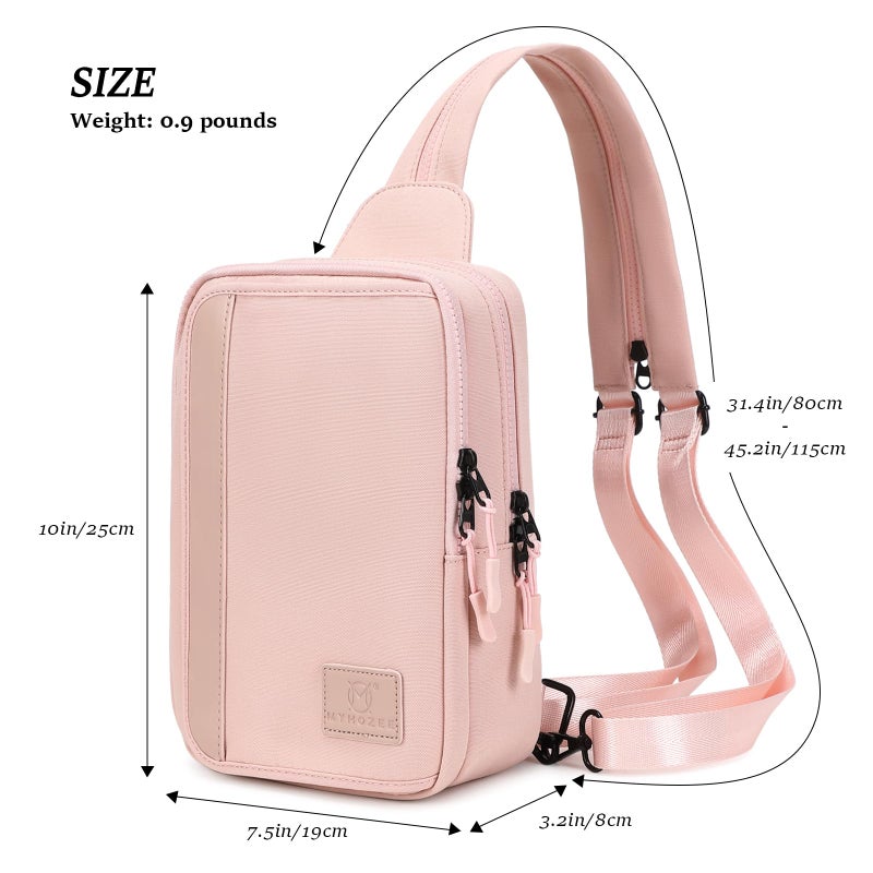 MYHOZEE 2 in 1 Sling Crossbody Bags for Women Nylon Diaper Bag Backpack Purse with Water Bottle Pocket and Wipes Pouch Small Cross Body Bag for Woman Front Chest Shoulder Purses Travel Everyday Bag - Image 3
