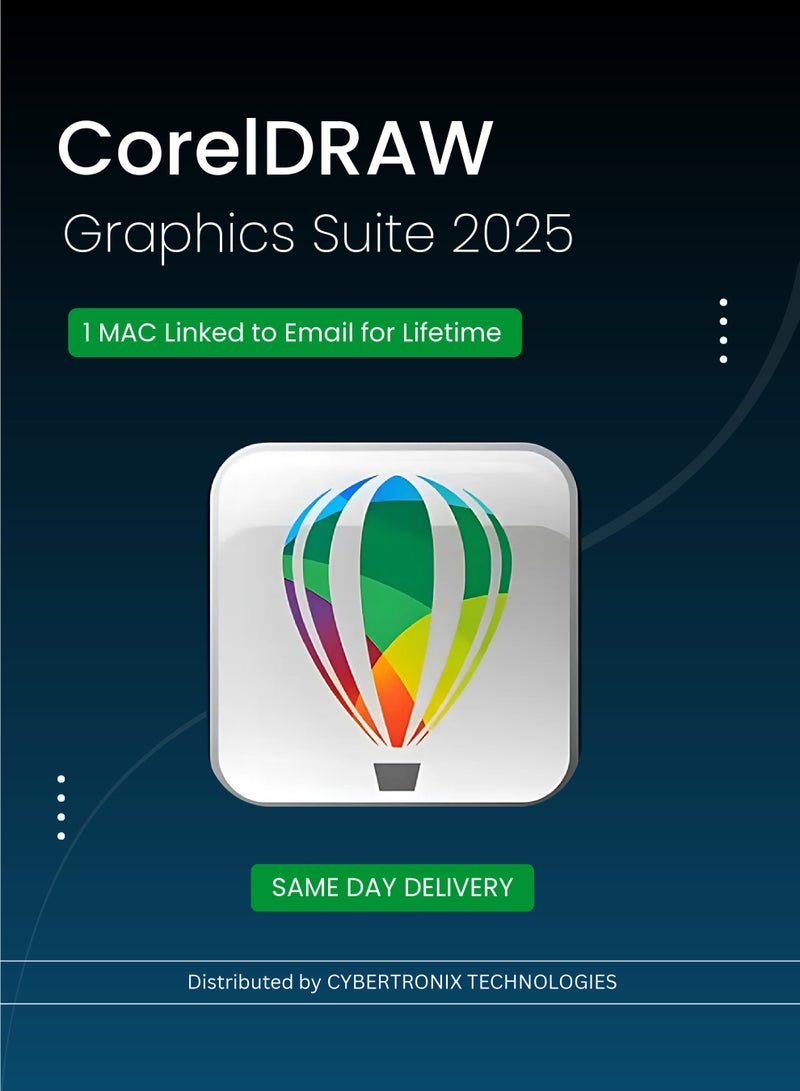CorelDRAW CorelDRAW Graphics Suite 2025 | 1 MAC Linked to Email for Lifetime | Digital License | Same Day Delivery