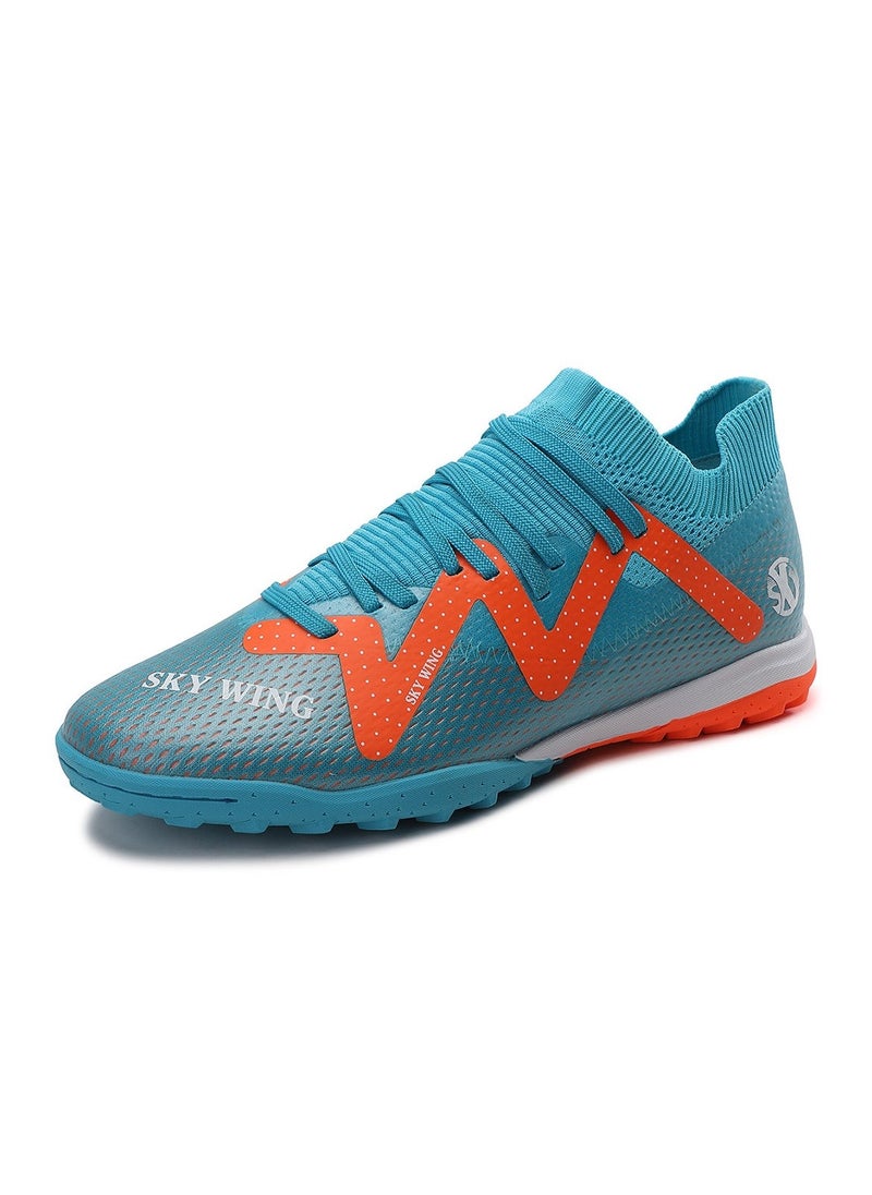 SKY WING SKY WING Men's Soccer Shoes Cleats Professional High-Top Breathable Athletic Football Shoes Outdoor/Indoor Professional Futsal Football Training Sneakers  - Image 1